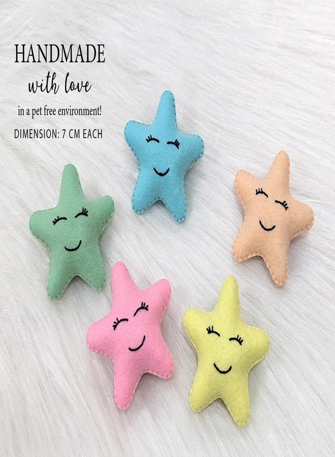 AGD Handmade Smiley Star Brooch Pins - Rainbow Colors - Birthday Return Gifts for Boys Girls, Kids Badges Brooches, Fashion Accessories for Baby (Fabric) (Pastel-5) - Image 5